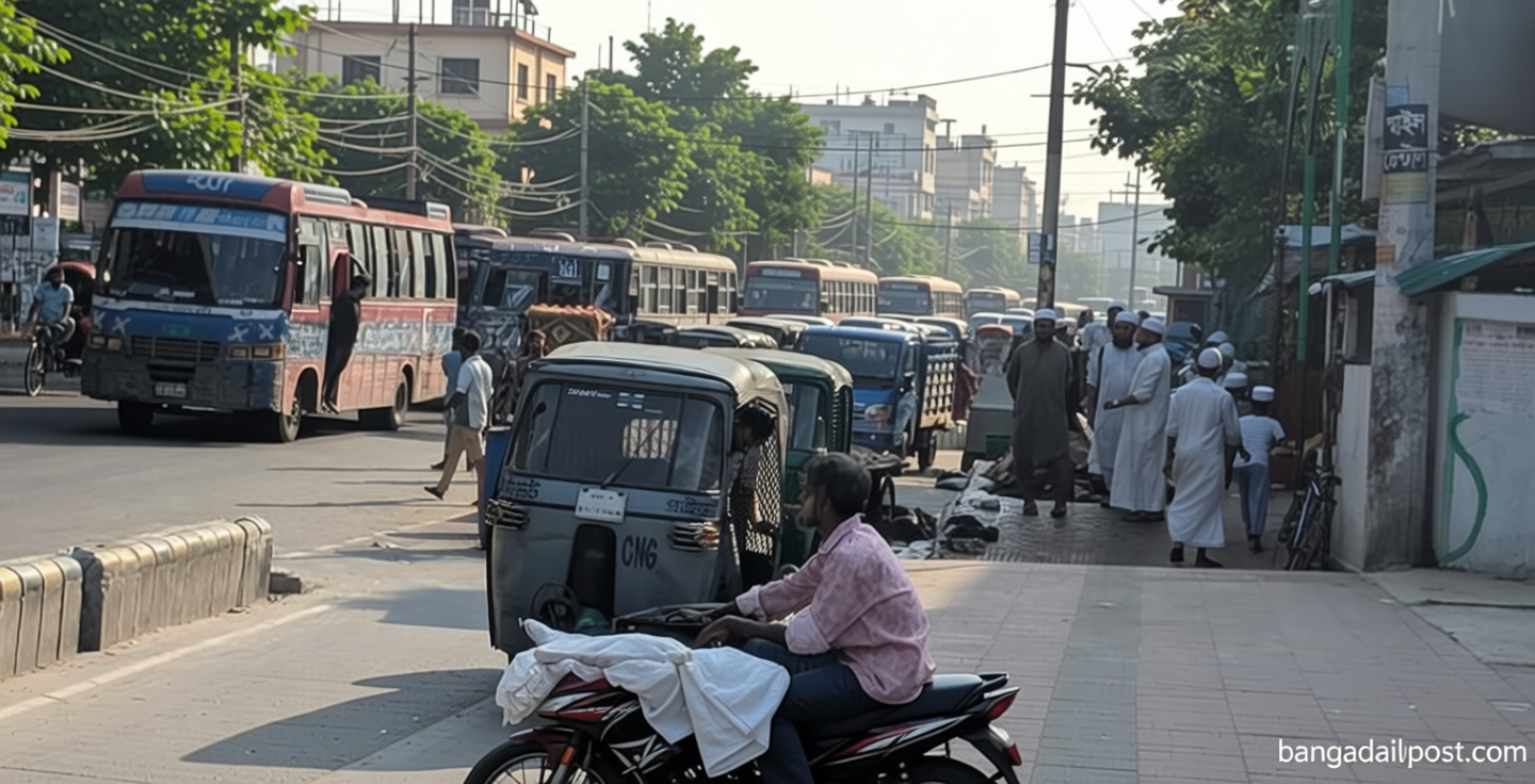 কোরবানির মাংস সংগ্রহ করে বাড়ির পথে নিম্নআয়ের মানুষ