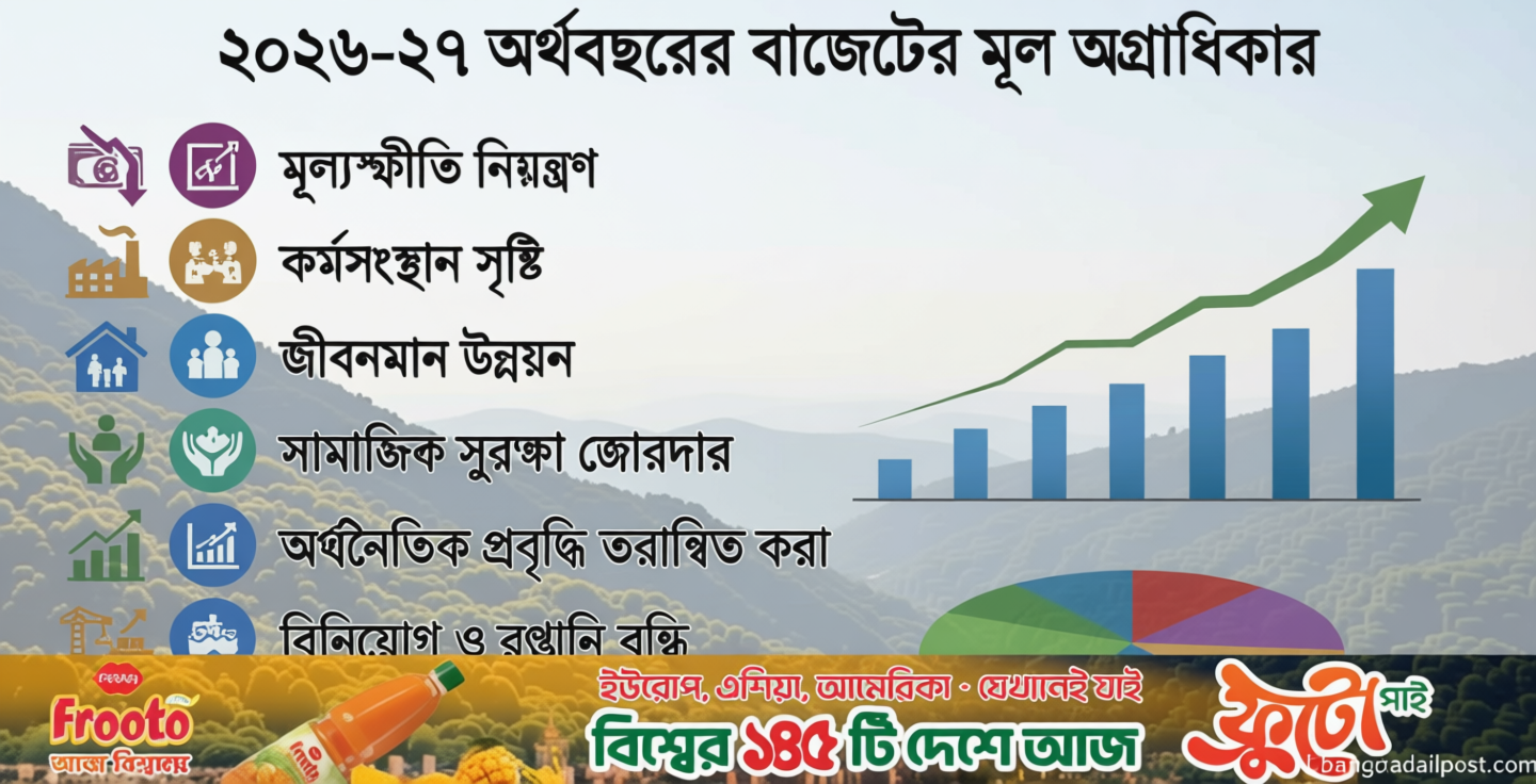 বাজেটের রূপরেখা / মূল্যস্ফীতি নিয়ন্ত্রণ ও জীবনমান উন্নয়নে জোর