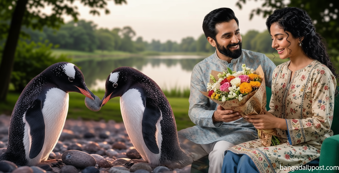 পেঙ্গুইনের ভালোবাসাই এখন মানুষের নতুন প্রেমের স্টাইল
