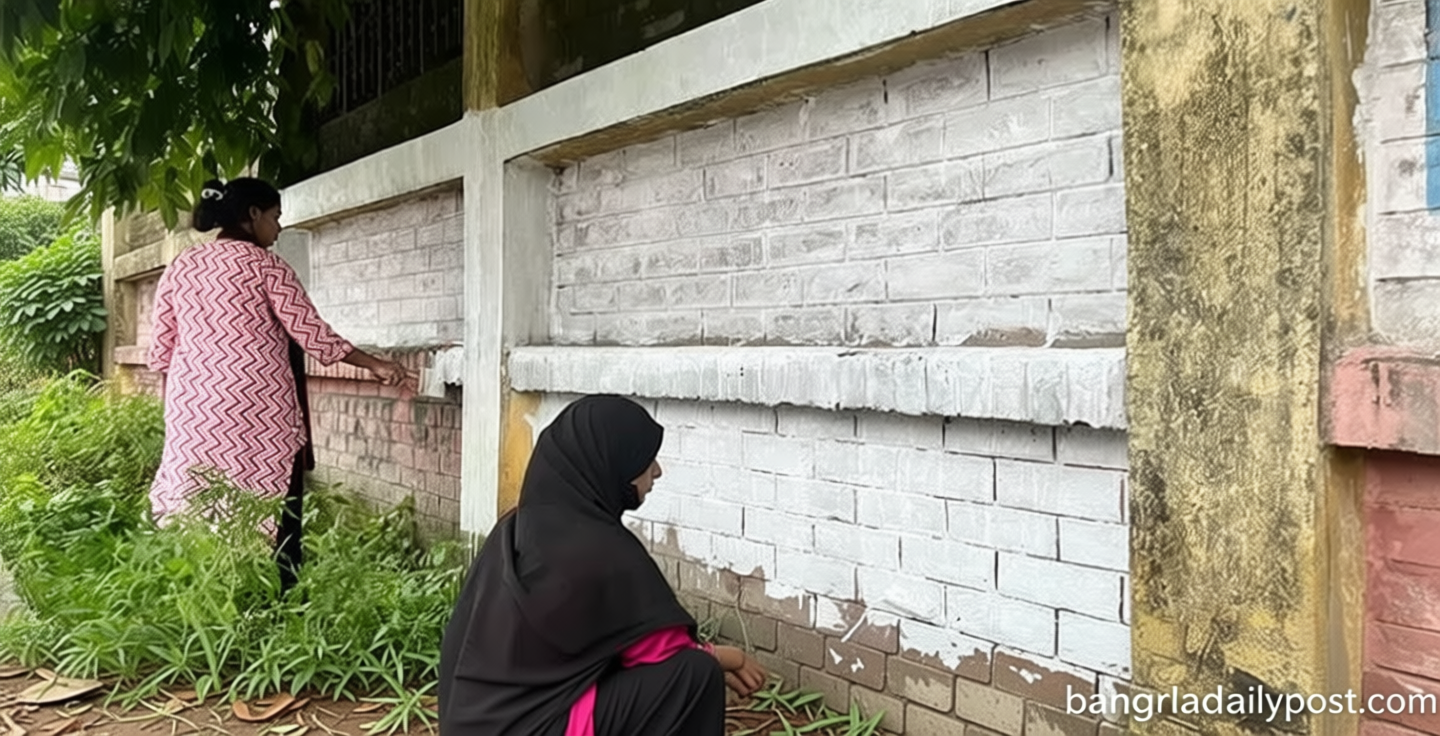 চট্টগ্রামের ঘটনার প্রতিবাদে বেরোবিতে জুলাই গ্রাফিতি অঙ্কন