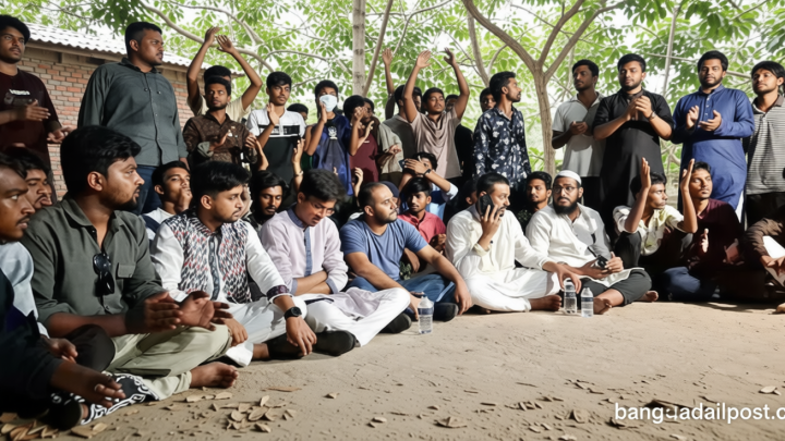 ঝিনাইদহ / মামলা না নেওয়ার অভিযোগ, থানার সামনে বসে পড়লেন নাসীরুদ্দীন পাটওয়ারী