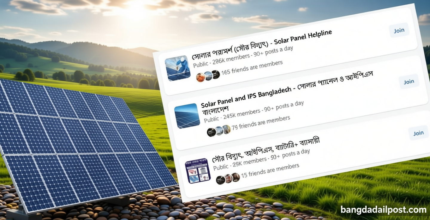 ফেসবুক গ্রুপেই মিলছে সৌরবিদ্যুতের সমাধান