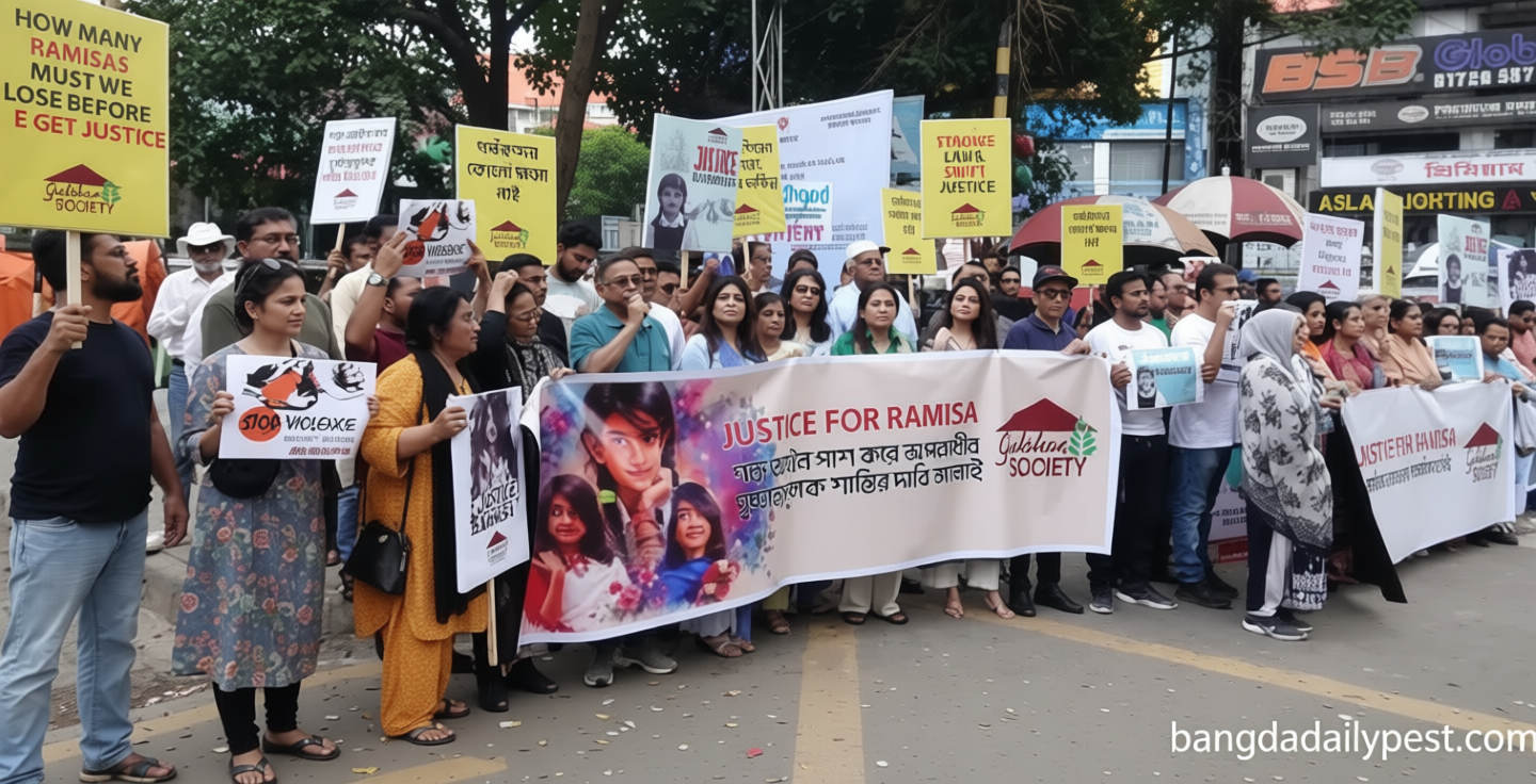 রামিসা হত্যায় অপরাধীর দৃষ্টান্তমূলক শাস্তির দাবি গুলশান সোসাইটির