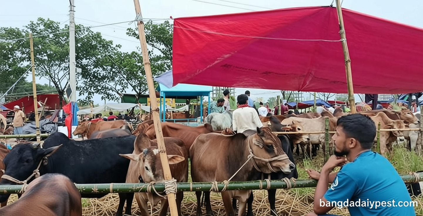 বৃষ্টির বাগড়া কাটিয়ে জমে উঠছে কোরবানির পশুর হাট