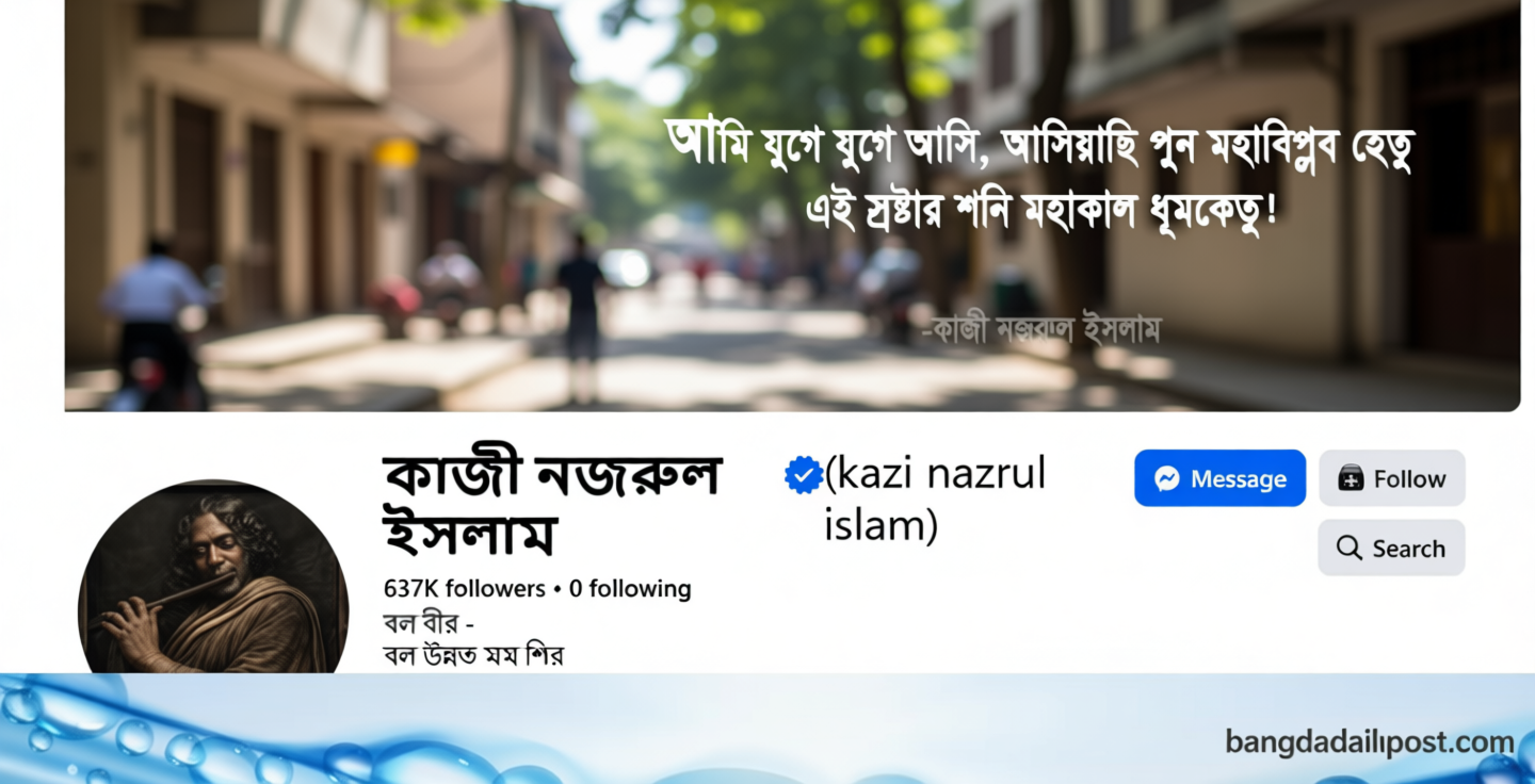 বিদ্রোহী কবির ফেসবুক পেজটি ভেরিফায়েড