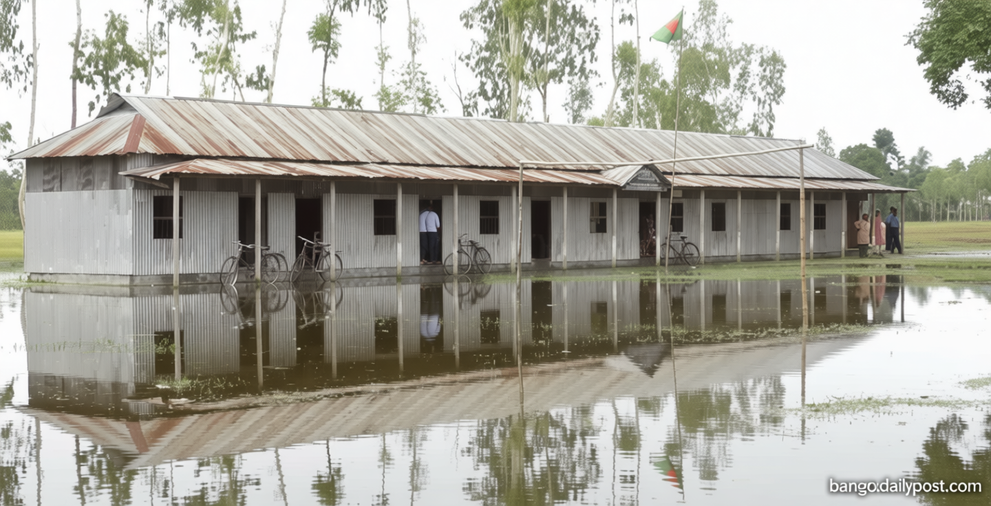 কু‌ড়িগ্রামে জলাবদ্ধতায় ২ বিদ্যালয়ে শিক্ষা কার্যক্রম ব্যাহত