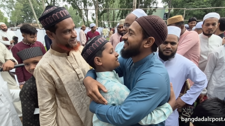 বাবার সঙ্গে ঈদের নামাজে মুশফিক, মায়ানের জন্য আফসোস দাদুর