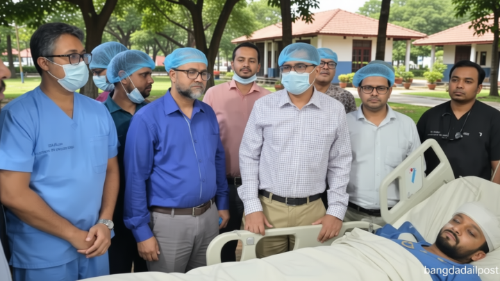 হাসপাতালে হামলার শিকার সেই চিকিৎসককে দেখতে ঢামেকে মনোয়ারুল কাদির বিটু
