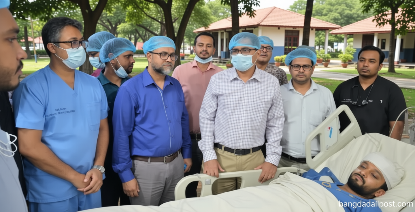 হাসপাতালে হামলার শিকার সেই চিকিৎসককে দেখতে ঢামেকে মনোয়ারুল কাদির বিটু