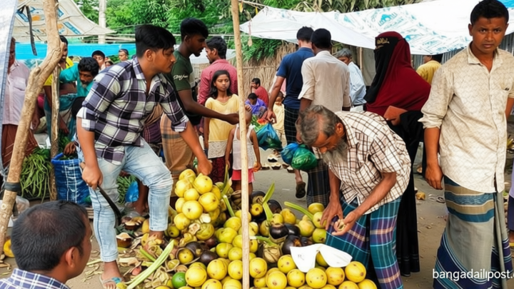 রাজশাহীতে তীব্র দাবদাহে চাহিদা বাড়ছে তালশাঁসের