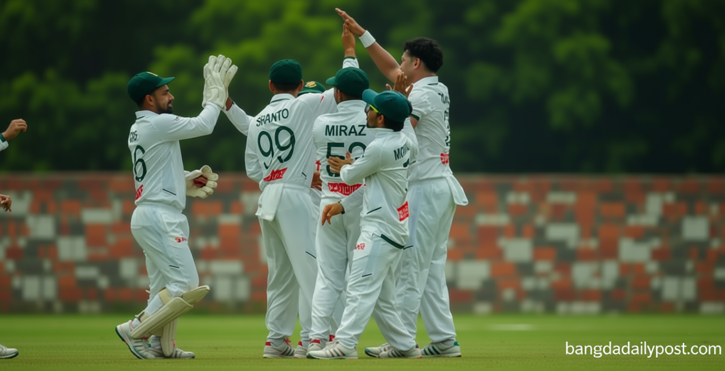 ২৩২ রানে অলআউট পাকিস্তান, ৪৬ রানের লিড পেলো বাংলাদেশ