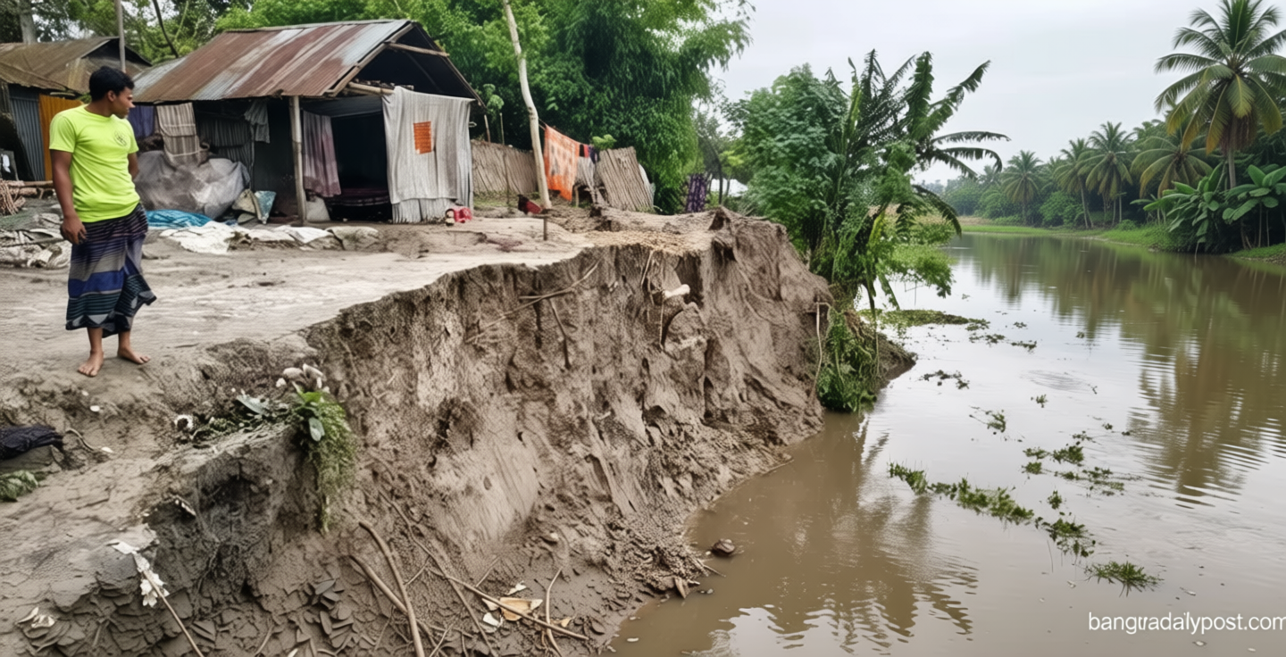 গাইবান্ধা / তীব্র ভাঙনে বিলীন হচ্ছে বাড়িঘর, ১১৮ হেক্টর জমির ফসল নষ্ট
