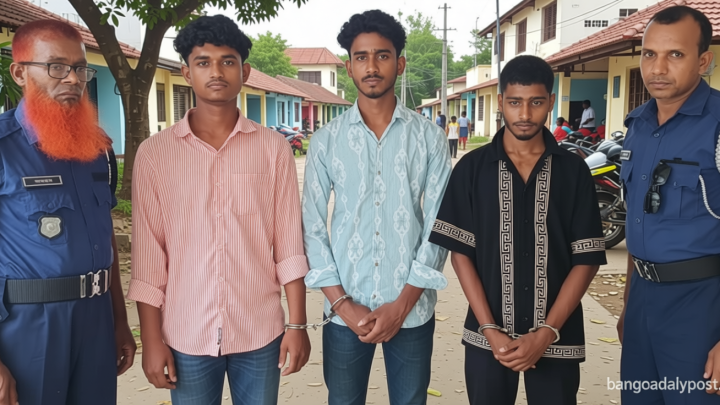 মদপানে মাতলামি, তিন যুবকের ঠাঁই হলো কারাগারে