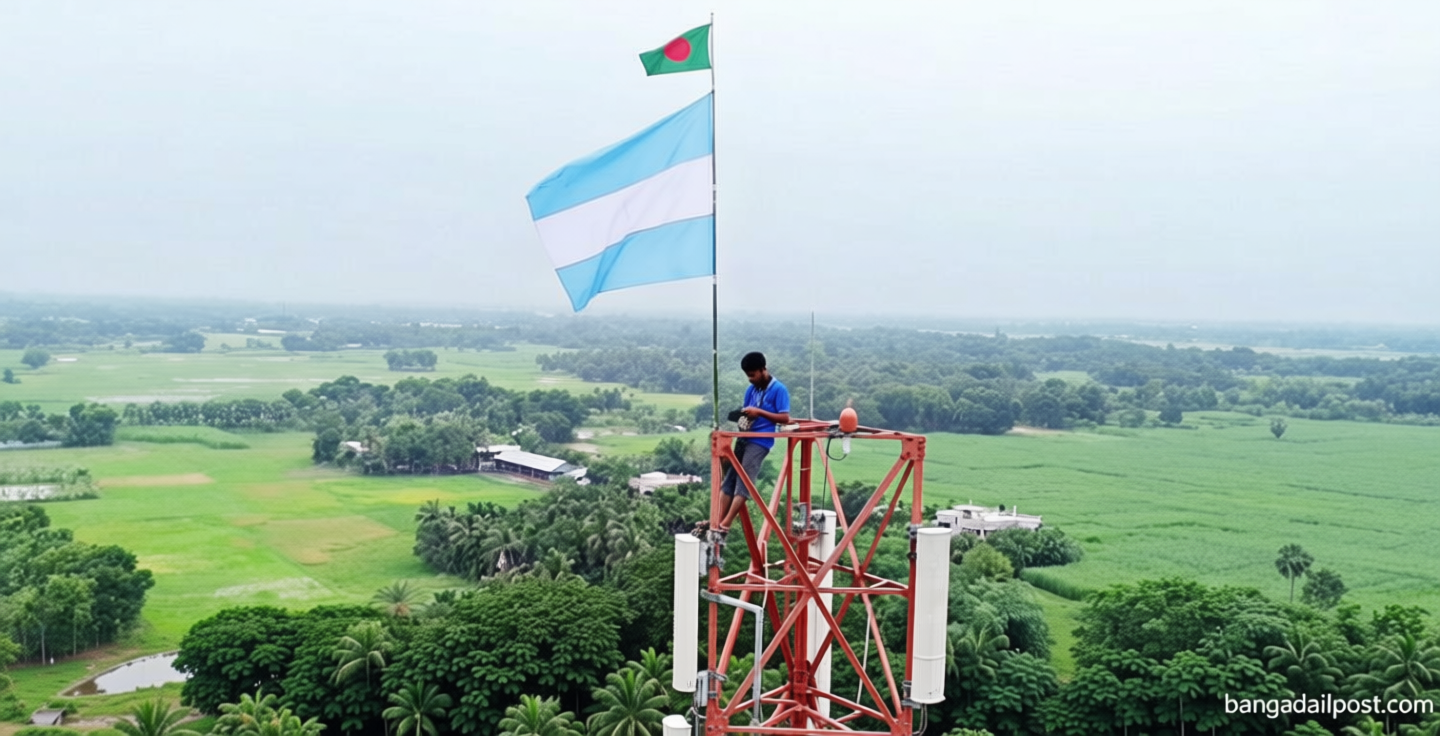 ২০০ ফুট উঁচু টাওয়ারে উঠে আর্জেন্টিনার পতাকা টাঙালেন ভক্ত