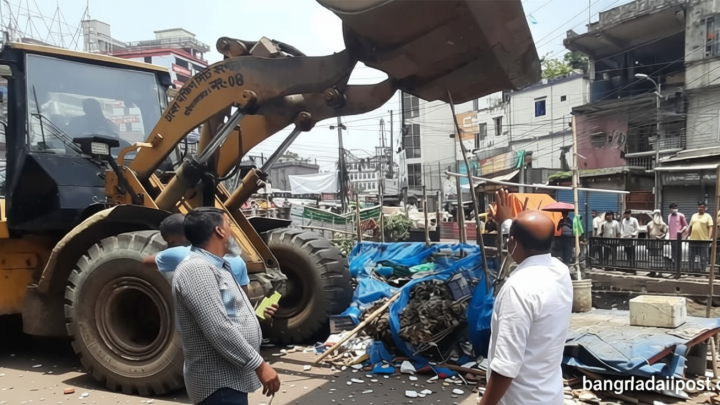 যাত্রাবাড়ী এলাকায় অবৈধ দখল উচ্ছেদে অভিযান