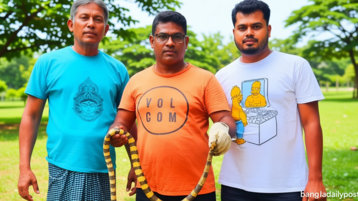 বাড়ির সীমানা জালে ধরা পড়লো শঙ্খিনী সাপ