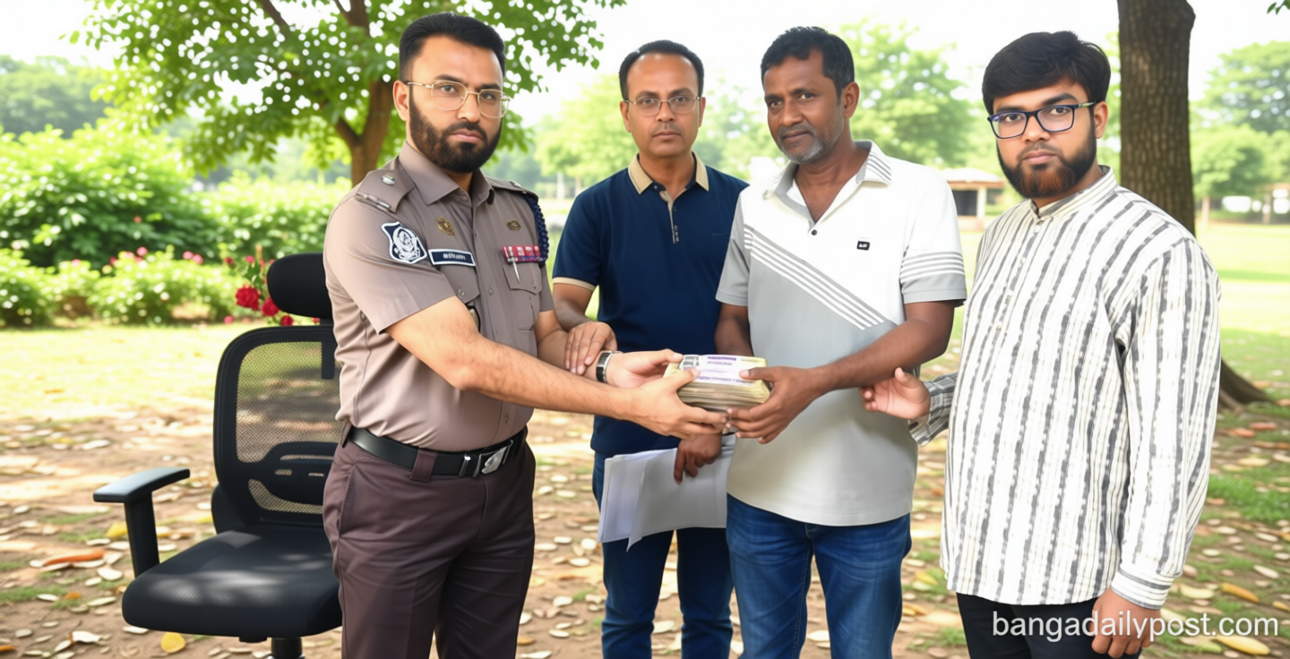 পরিত্যক্ত অবস্থায় উদ্ধার ৭ লাখ টাকা মালিককে বুঝিয়ে দিল পুলিশ