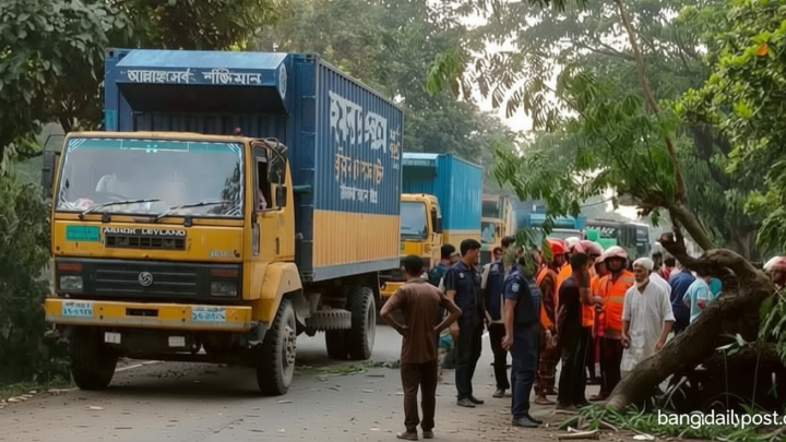 ঢাকা-চট্টগ্রাম মহাসড়ক / ৩ ঘণ্টা বন্ধ থাকার পর থেমে থেকে চলছে যানবাহন