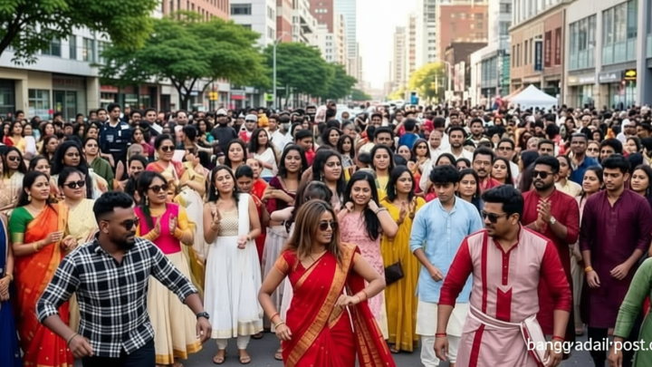 কানাডায় পাবলিক প্লেসে ভারতীয়দের নাচ, নেট দুনিয়ায় সমালোচনার ঝড়