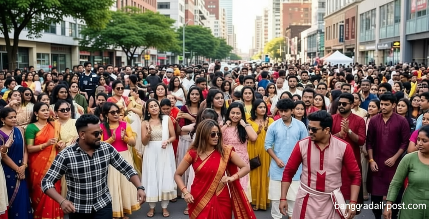 কানাডায় পাবলিক প্লেসে ভারতীয়দের নাচ, নেট দুনিয়ায় সমালোচনার ঝড়