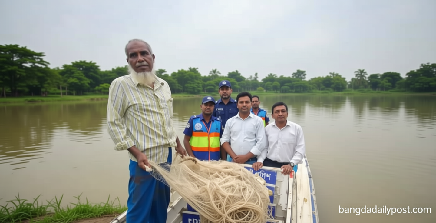 হালদায় বিশেষ অভিযানে ৬ হাজার মিটার অবৈধ জাল জব্দ