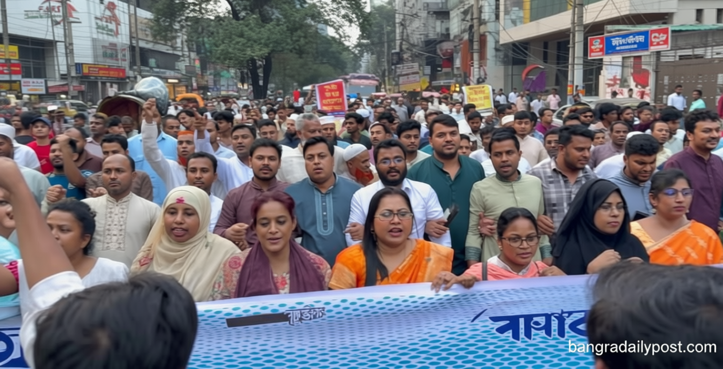 সীমান্তে পুশ-ইন ও হত্যার প্রতিবাদে গণঅধিকার পরিষদের বিক্ষোভ
