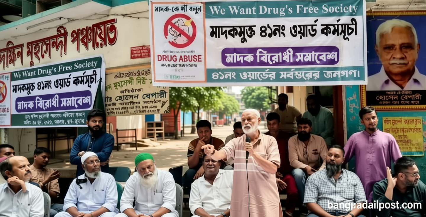 পুরান ঢাকায় সমাবেশ / মাদক ব্যবসা প্রতিরোধে অলিগলিতে সিসি ক্যামেরা স্থাপনের দাবি