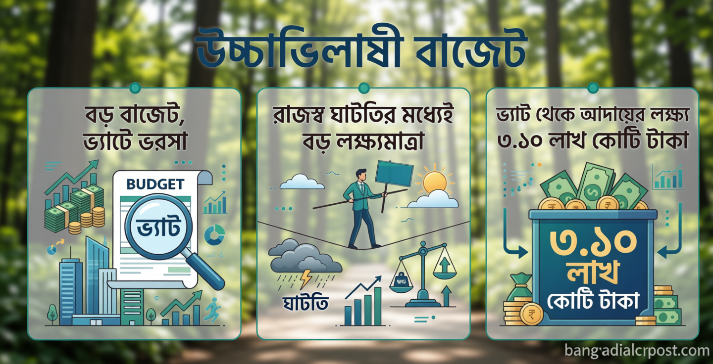 অর্থবছর ২০২৬-২৭ / পরোক্ষ করে ভর করে ৯ লাখ ৩৮ হাজার কোটি টাকার বাজেটের ছক
