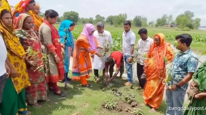 মোংলায় পশুর নদের পাড়ে বৃক্ষরোপণ কর্মসূচি