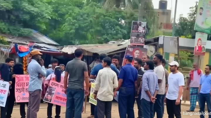 হত্যাচেষ্টা / অভিযুক্তের বিরুদ্ধে ব্যবস্থা না নেওয়ায় থানা ঘেরাও করে বিক্ষোভ