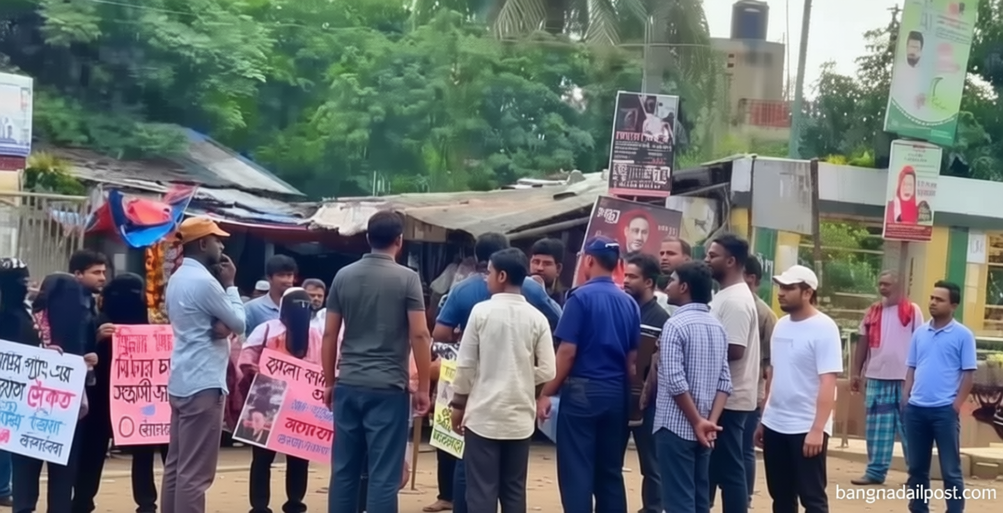 হত্যাচেষ্টা / অভিযুক্তের বিরুদ্ধে ব্যবস্থা না নেওয়ায় থানা ঘেরাও করে বিক্ষোভ