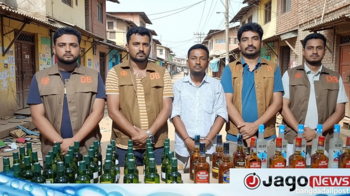 বিদেশি মদসহ বাড়ির মালিক আটক