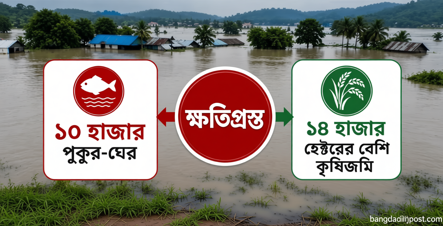 বন্যায় চট্টগ্রামের কৃষি-মৎস্যে বড় ধাক্কা, ক্ষতির মুখে হাজারো চাষি