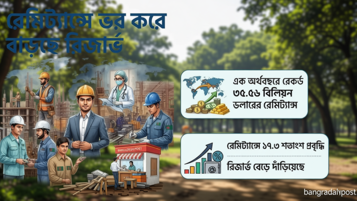 প্রবাসী আয়ের জোয়ারে বৈদেশিক মুদ্রার রিজার্ভে শক্ত ভিত