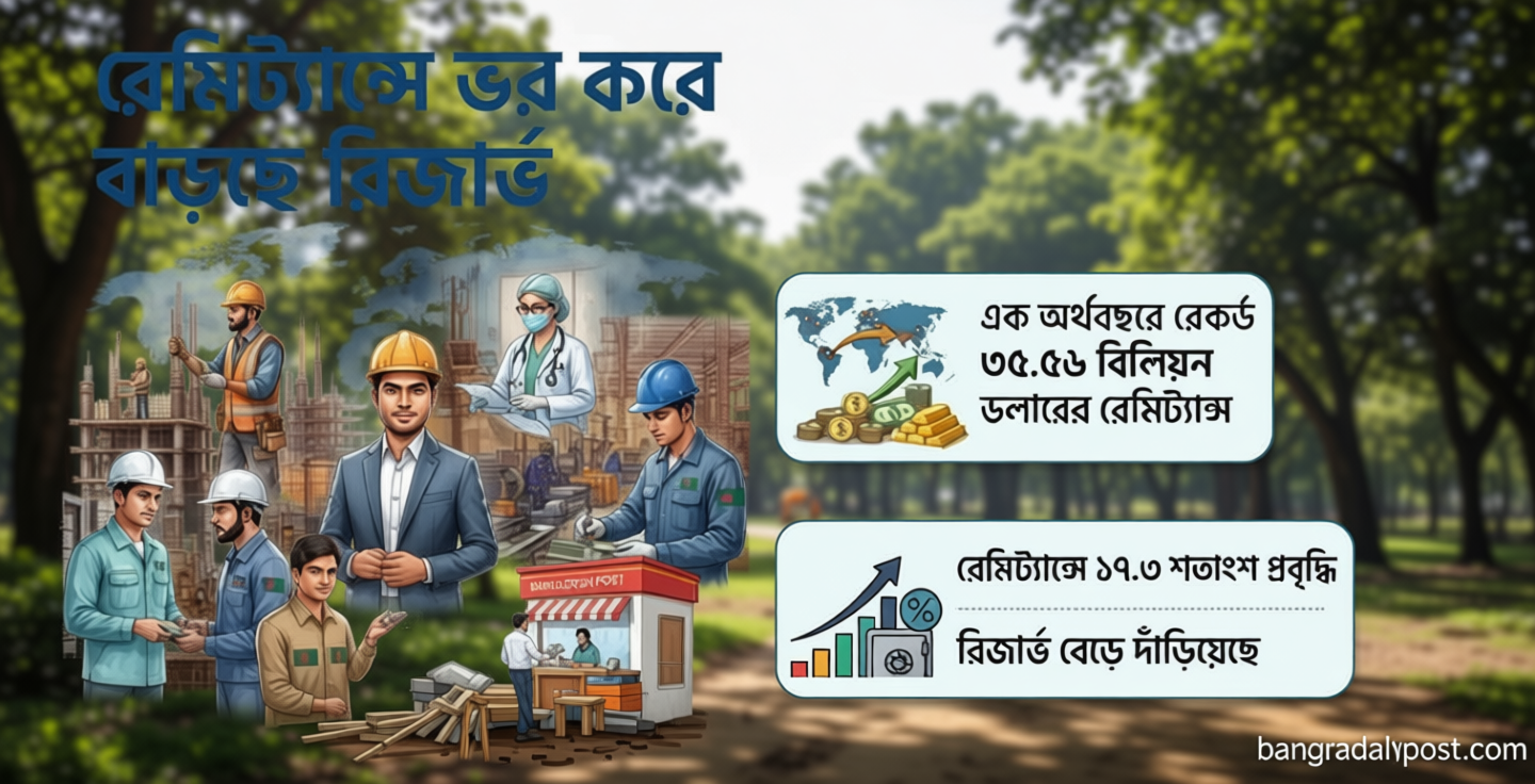 প্রবাসী আয়ের জোয়ারে বৈদেশিক মুদ্রার রিজার্ভে শক্ত ভিত