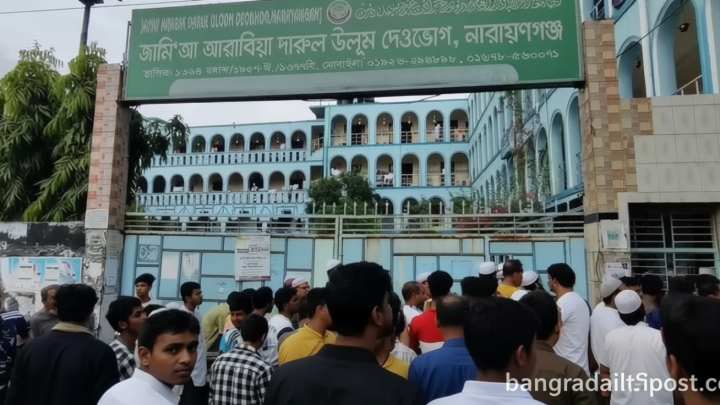 নারায়ণগঞ্জে মাদরাসায় জমিয়ত নেতাকে অব্যাহতি দেওয়া নিয়ে উত্তেজনা