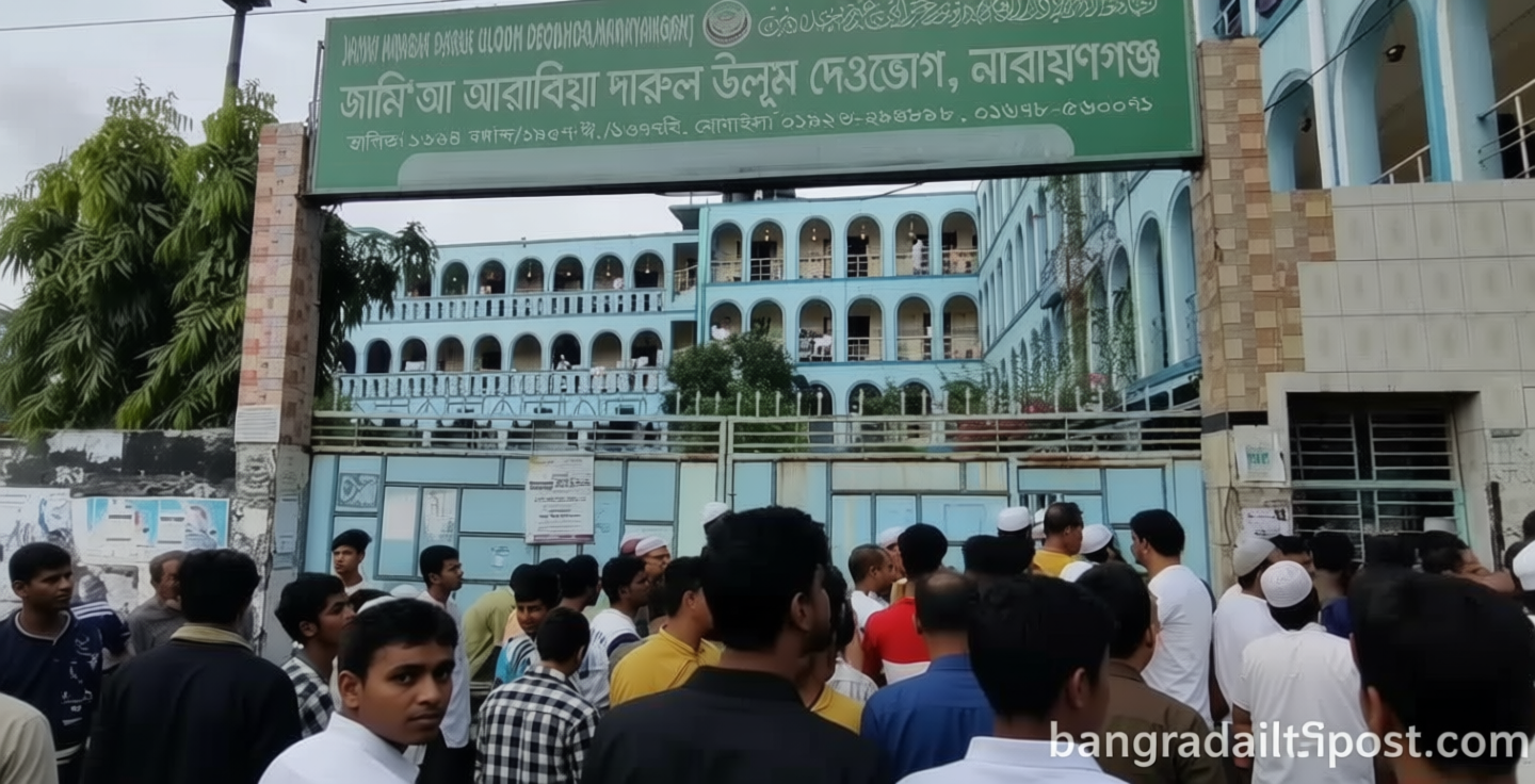নারায়ণগঞ্জে মাদরাসায় জমিয়ত নেতাকে অব্যাহতি দেওয়া নিয়ে উত্তেজনা
