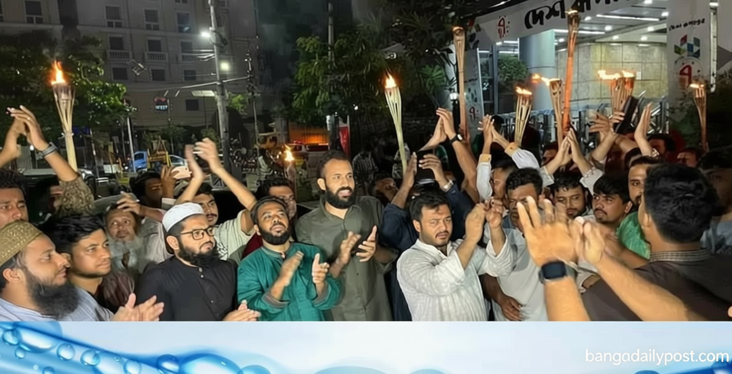 সাভারে হামলার প্রতিবাদে ঢাকায় এনসিপির মশাল মিছিল
