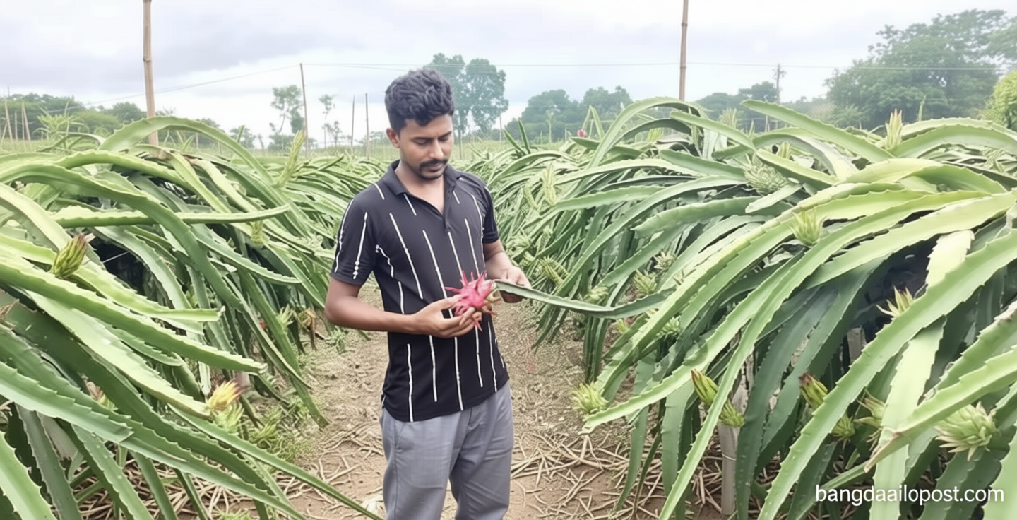 অন্যের জমিতে কাজ করা সাঈদ এখন দৈনিক ২ হাজার কেজি ড্রাগন বিক্রি করেন
