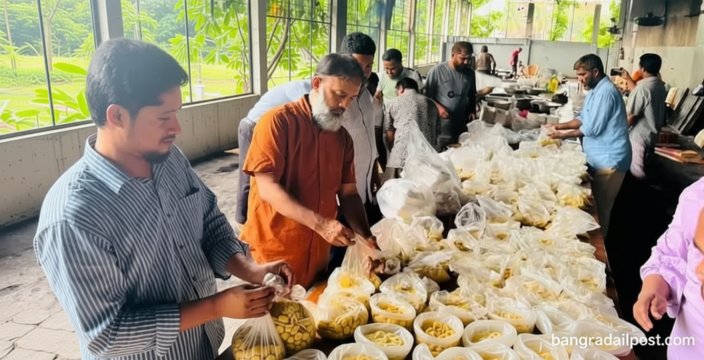 চট্টগ্রামে বন্যার্তদের মধ্যে খাবার বিতরণ করছে জামায়াতে ইসলামী