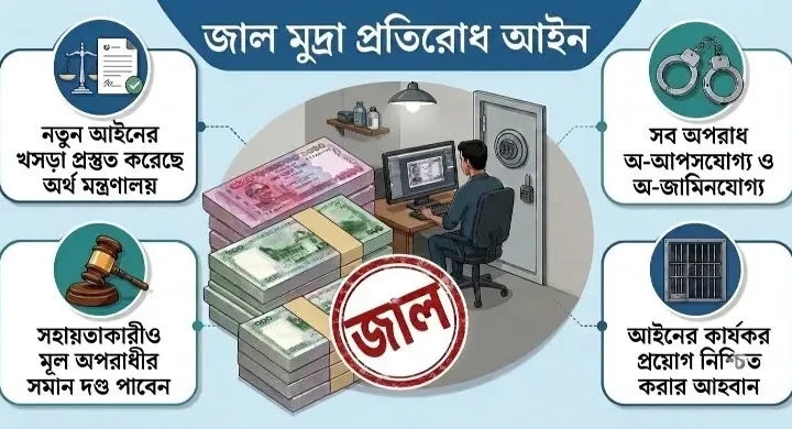 হচ্ছে আইন / জাল মুদ্রা রাখলে যাবজ্জীবন, পরোয়ানা ছাড়াই গ্রেফতার