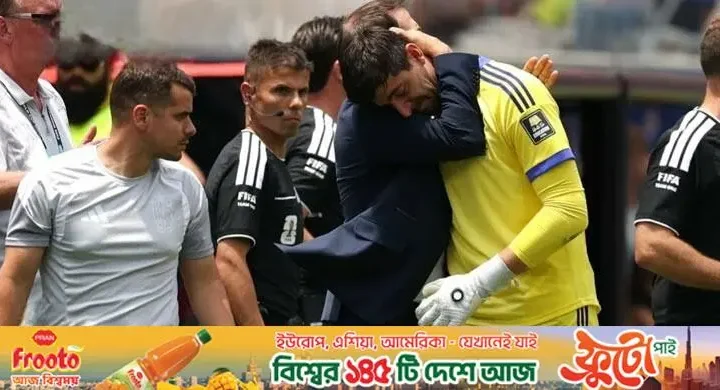 কাঁদতে কাঁদতে মাঠ ছাড়লেন থিবো কর্তোয়া