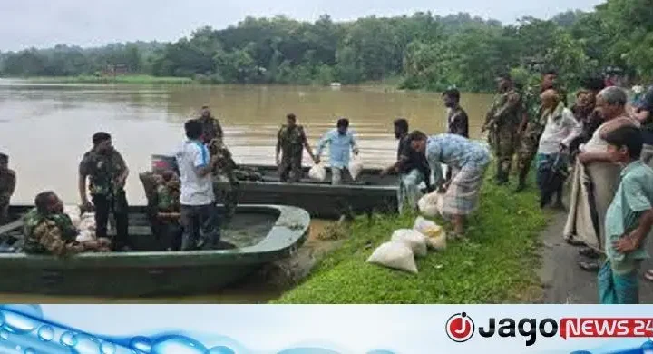 বন্যার্তদের ত্রাণ ও চিকিৎসাসেবা দিচ্ছে সেনাবাহিনীর ১০ পদাতিক ডিভিশন