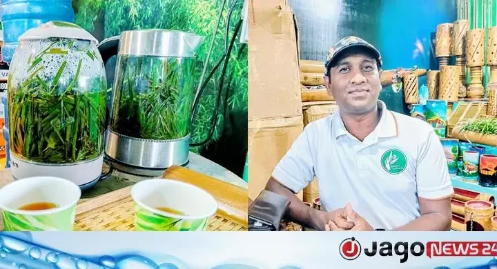 মেলার স্টলে বিনামূল্যে বাঁশপাতার চায়ে মুগ্ধ বৃক্ষপ্রেমীরা